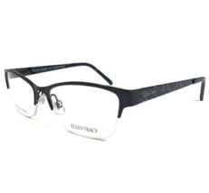 Ellen Tracy Eyeglasses Frames LIGURIA BLUE Black Cat Eye Half Rim 51-16-130 - £37.20 GBP