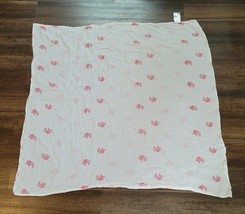 Aden + Anais Baby Girl Cotton Muslin Swaddle Blanket Pink White Elephant... - $16.82