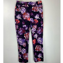 Chicos 0 Perfect Stretch Pull On Ankle Pants Womens S Floral Pockets Mid 28x27 - £12.74 GBP