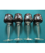 BOHEMIAN AJKA MARSALA GLASS RED PURPLE TO CLEAR VASE BOWL WINE GOBLETS P... - $1,482.63 MXN+