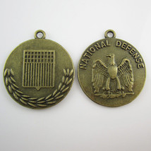 50pcs of Antique Bronze Eagle Pendant National Defense Medals - £20.78 GBP