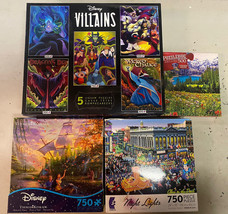 Disney  Puzzles Plus 8 total in 5 boxes 300 to 750 Pc Puzzle set 5 - $24.70