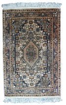 Handmade vintage Indo-Tabriz rug 1.9&#39; x 2.9&#39; (58cm x 89cm) 1970s - 1C768 - $173.24