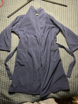 LL. Bean Men’s Long Fleece Housecoat Robe With Belt Blue - £22.93 GBP