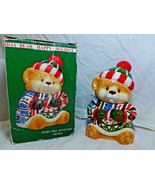 Grant Howard Happy Holiday Bear Cookie Jar Canister NIB Ours Des Joyeuse... - $29.99
