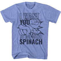 Popeye I Want You to Eat More Spinach Men&#39;s T Shirt Sailorman Vintage Comic - £20.05 GBP+