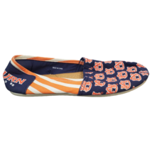 Auburn Tigers Slip On Flat Shoes Rubber Sole Navy Orange Womens Size Large - $16.24