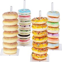 Donut Stand Acrylic 4 Pack, Clear Bagel Display L x W x H: 4.5 x 4.5 x 1... - $14.55
