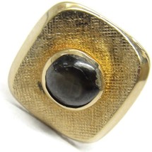 14K Black Sapphire Cabochon Tie Tack Lapel Pin Vintage D-B - £155.69 GBP