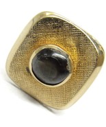 14K Black Sapphire Cabochon Tie Tack Lapel Pin Vintage D-B - £155.80 GBP