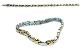 WOMEN’S MAGNETIC BRACELET Two-tone Magnetic Stainless Steel Bracelets X’... - £31.46 GBP