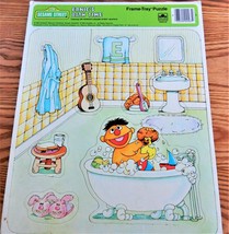 Sesame Street Ernie's Bath Time 1984 Jim Henson Muppets Golden Frame Tray Puzzle - $20.00