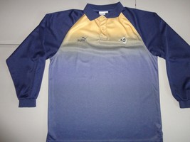 Rare Blended Colors LA Rams PUMA NFL Long Sleeve Embroided Polo Shirt Men L NICE - £25.62 GBP