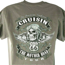 Route 66 Cruisin The Mother Road 2015 Tour Skull M T-Shirt sz Medium Mens Biker - £17.96 GBP