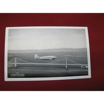 Vintage Golden Gate Bridge w/ &quot;Mainliner&quot; Plane Postcard #105 - £15.82 GBP