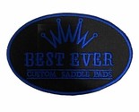 Black Blue Best Ever Saddle Pads Rodeo Embroidered Self Stick On Sponsor... - $13.20