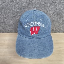 Champion Wisconsin Badgers Denim Dad Hat Spellout Logo - $47.02