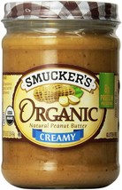 Smucker&#39;s Organic Creamy Peanut Butter, 16 oz,3 pk (Glass Jars)  - $23.94