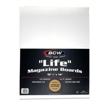 1 pack of 100 BCW Acid Free 10 ⅞&quot; x 14&quot; Life Magazine White Backing Boards - $35.27