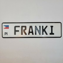 Phillipines Flag Metal License Plate Franki 13.5&quot;x3.5&quot; White With Black ... - £5.86 GBP