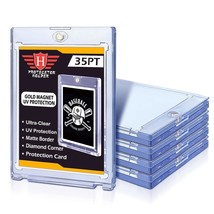 5 Ct Magnetic Card Holders For Trading Cards, 35 Pt Hard Cards Sleeves Case Fit  - £14.05 GBP