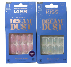 2 x KISS Gel Fantasy Dream Dust Nails Glisten It Up Glitter Pink Blue 28... - $228.24 MXN