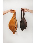 Leather Bum Bag,  Banana Bag, Handmade Fanny Pack, Personalise Fanny Pac... - £74.70 GBP