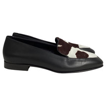 Manolo Blahnik Pitaka Loafers In Leather And Calf Hair Women Black Size ... - $190.95