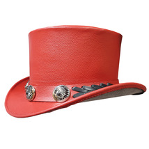 Native Indian Head Band Red Leather Top Hat - £255.56 GBP