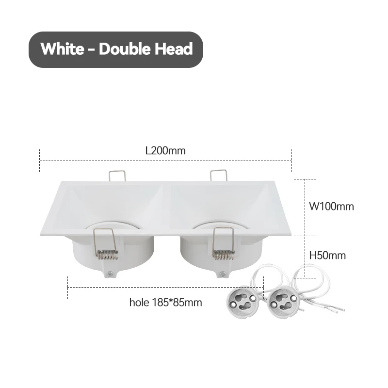 Square 360degrees Led Ceiling Downlights Recessed Adjustable GU10 MR16 Bulb Sock - £152.86 GBP