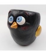 Dark Blue Bird Planter – Small Mayco Ceramic Pot with Blue Eyes &amp; Gold Beak - $437.72 MXN