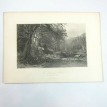 Antique 1874 Steel Engraving Print The Adirondack Woods from J.M. Hart P... - $39.99