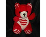 VINTAGE 1986 CHASE INT&#39;L TEDDY BEAR RED &amp; WHITE HEART STUFFED ANIMAL PLU... - $37.05