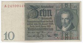 Germania, 10 REICHSMARK, 1929, P180a, XF - $13.94