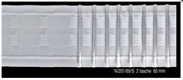 2 Meters Riloga Curtain Tape 2 Pockets 2 Cords Height 6.5Cm Furlanis 201... - $1.82