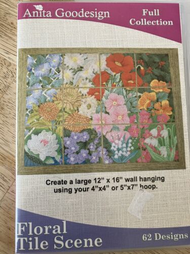 Floral Tile Scene Anita Goodesign Embroidery Machine Designs CD Full Collection - $21.49