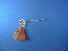 r1 Natural Cognac Honey Baltic Amber cabochon Brooch Pin Vintage Soviet ... - £15.81 GBP