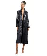 Womens Long Coat | Real Lambskin Leather, Black Classic Style, Trench, ... - $164.99+