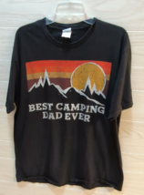 Best Camping Dad Ever XL t shirt men's sunset sunrise orange yellow mountains - $19.79