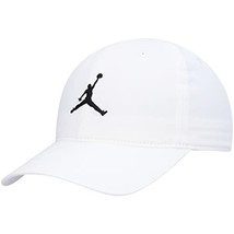 Nike Jordan Boy&#39;s Curved Brim Adjustable Hat White/Black 8-20 9A0570-001 - £19.57 GBP