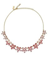 Kate Spade Bed of Roses Necklace Pink Ombre Statement Bib Crystals Yello... - £87.40 GBP