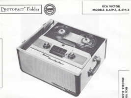 1957 Rca Victor 8-STP-1 -2 Reel To Reel Tape Recorder Photofact Manual Player - £8.67 GBP