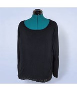 Cyrus Woman Black Long Sleeve Blouse with Crocheted Trim - Size 2X - $34.65