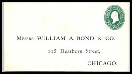 1890s US Cover - William A. Bond &amp; Co, Chicago, Illinois J18 - £2.36 GBP