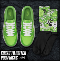 TRIP Socks for N Dunk Chlorophyll Vivid Green St Patricks Day 90 T Shirt 1 - £16.53 GBP