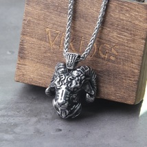 Stainless Steel Angel Satan Goat Demon Eye Pendant Necklace Vintage Jewelry Box - £15.27 GBP+