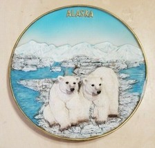 Collectible Plate Alaska 3D Polar Bears Glaciers - $5.00
