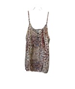 Womens Sonoma Cottagecore Floral Tank Top Med Cotton Burgundy Babydoll P... - $17.16