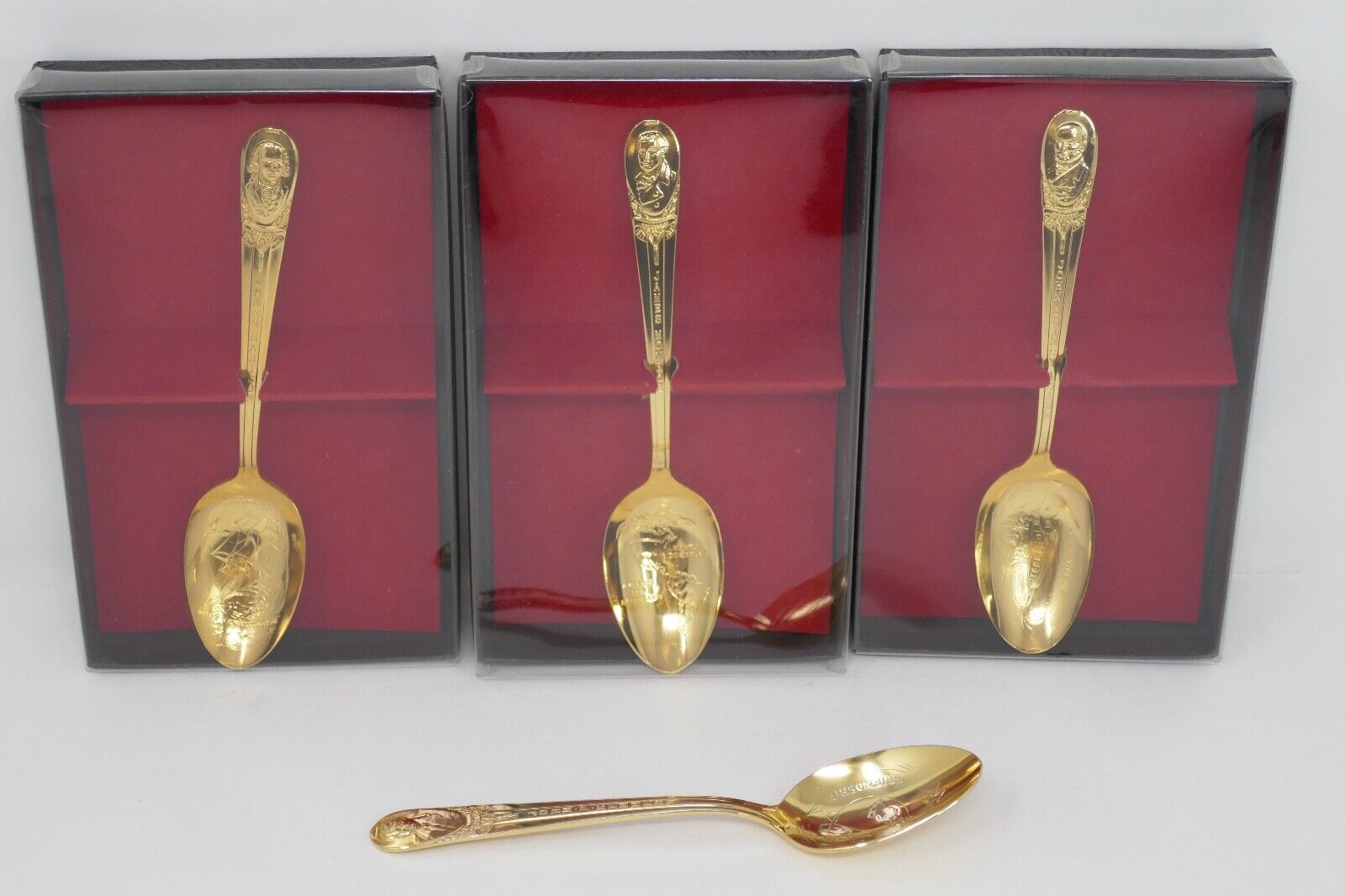 WM Rogers Gold Plated President Collectible Spoons Madison Monroe Adams ... - $19.99