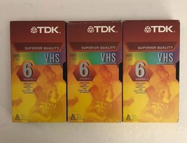 Tdk Superior Quality T-120 Vhs Video Tapes-Lot Of 3 Used-6 HOUR-RARE-SHIP 24 Hrs - £11.54 GBP